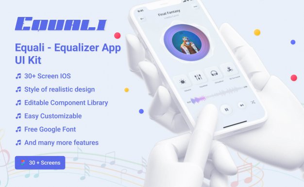 轻拟物音乐调节均衡器 APP小程序 UI用户界面设计模板 Figma源文件素材免费下载